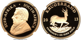 Republic gold Proof Krugerrand (1 oz) 2013 PR70 Ultra Cameo NGC, South African mint, KM73. One of First 300 Struck. HID09801242017 © 2025 Heritage Auc...