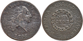 1793 Flowing Hair Cent. Chain reverse, "AMERICA" in legend