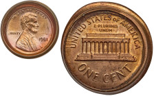 Worldwide. MINT ERROR. 1981 Lincoln Cent Two Piece Bonded Capped Die Set