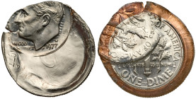 Worldwide. MINT ERROR. 1977-D Roosevelt Dime Double Struck Rev. Cap