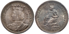 1893 Isabella Quarter Dollar. PCGS MS66