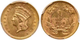 1859 $1 Gold Indian