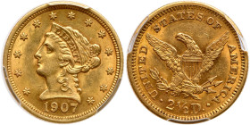 1907 $2.50 Liberty. PCGS MS61