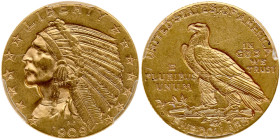 1909-D $5 Indian. PCGS AU55