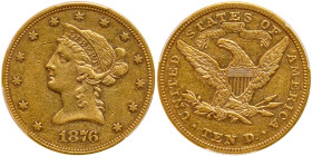 1876 $10 Liberty Head. PCGS AU55