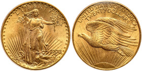 1908 $20 St. Gaudens. No motto. PCGS MS63