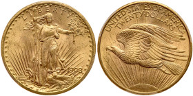 1908 $20 St. Gaudens. No motto. PCGS MS63