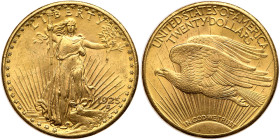 1925 $20 St. Gaudens. AU58