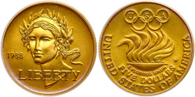 1988-W Seoul Olympiad $5 Gold. PCGS MS69