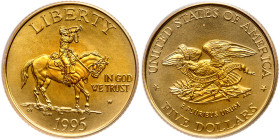 1995-W Civil War Battlefield $5 Gold. PCGS MS69