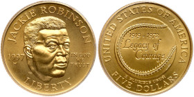 1997-W Jackie Robinson $5 Gold. PCGS MS69