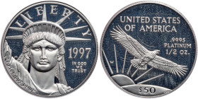1997-W $50 Platinum Eagle. PCGS PF69