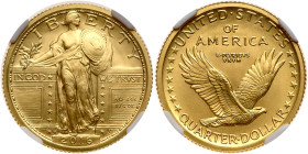 2016-W. Standing Liberty Centennial Quarter ¼ ozt 24K Gold Coin