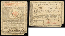 Rhode Island. July 2, 1780 $3.00 Note. VF