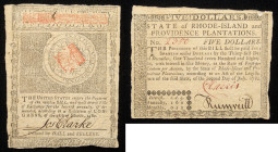 Rhode Island. July 2, 1780, $5.00 Note. UNC