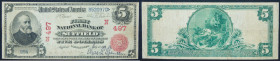 $5 National Bank Note. First NB of Suffield, CT. Ch. 497. Fr. 587. PCGS-C Very Fine 20 Apparent.