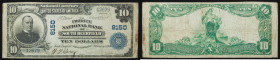 $10 National Bank Note. Produce NB, South Deerfield, MA. Ch. 8150. Fr. 625.