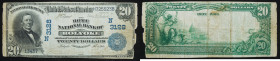 $20 National Bank Note. Home NB, Holyoke, MA. Ch. 3128. Fr. 642.