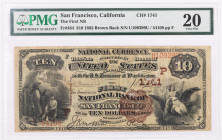 1882, $10 National Bank Note. Second Charter Period. Brown Back. Charter 1741