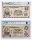Pair of different $5.00 1902 Plain Back National Bank Notes. Both Third Charter Period