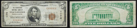 $5 National Bank Note. Housatonic NB, Stockbridge, MA. Ch. 1170. Fr. 1800-1.