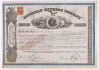 Rare American Express Stock Certificate Issued May 1, 1866 Signed by Henry Wells and William G. Fargo in Superior/Choice