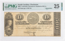 South Carolina, Charleston. $500.00 Louisville Cincinnati & Charleston RR Co.