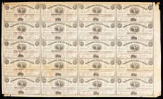 Uncut Sheet of (20). Mohawk Valley, New York. Mohawk Valley Bank. Nov. 1, 1862. VF
