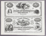 Michigan Bank of Marshall Uncut Pair