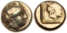 Lesbos, Myteilene. Circa 450-330 BC. Electrum 1/6 Stater (2.51 g). VF