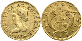 Colombia. 1 Peso, 1825-JF (Bogota). VF