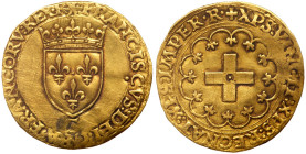 France. Ecu d'or a la croisette, ND-G (Poitiers). PCGS XF
