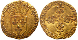 France. Ecu d'or, 1568-K (Bordeaux). PCGS AU55
