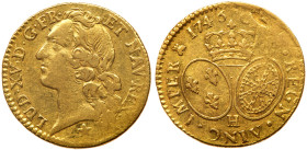 France. Louis d'or au bandeau, 1746-H (La Rochelle). PCGS EF40