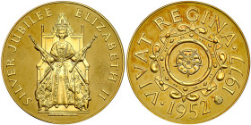 Great Britain. Silver Jubilee Gold Medal, 1977. UNC