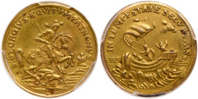 Hungary. St. George Gold Medal, ND (c.1866). PCGS AU