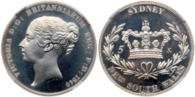 Australia. 1840-dated Victoria Crown of 5 Shillings. NGC PF64