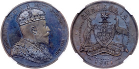 Australia. 1901-dated Edward VII Double Florin. NGC PF65