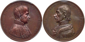 Austria. Bronze "Ferdinand I and Joseph Anton Johann" Medal, 1846. PCGS SP63