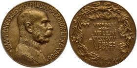 Austria. Gilt-Iron Medal, 1908. PCGS MS64