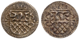 Bohemia. White Pfennig 1516. PCGS AU53