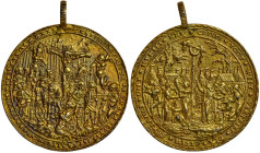 Bohemia. Cast Gilt Silver Religious Medal, ND (c.1539). XF