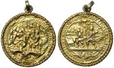 Bohemia. Gilt Silver Obedience unto Death Medal, 1565. VF