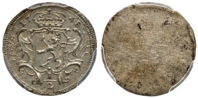 Bohemia. Uniface 1/2 Kreuzer, 1748. PCGS MS62