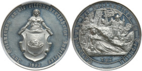 Bohemia. White Metal Medal, 1862. PCGS MS62