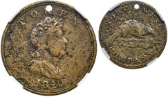 Canada. Northwest Company brass Token 1820. NGC VF
