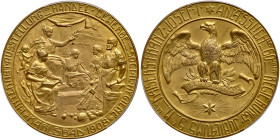 Czechoslovakia. Gilt Bronze Medal, 1908. PCGS SP64