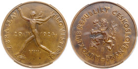 Czechoslovakia. Bronze Medal, 1924. PCGS MS62