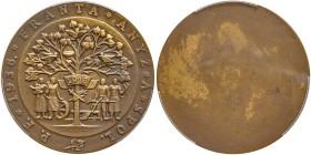 Czechoslovakia. Uniface Bronze Medal, 1938. PCGS SP64