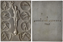 Czechoslovakia. Silvered-Bronze Plaque, 1942. UNC